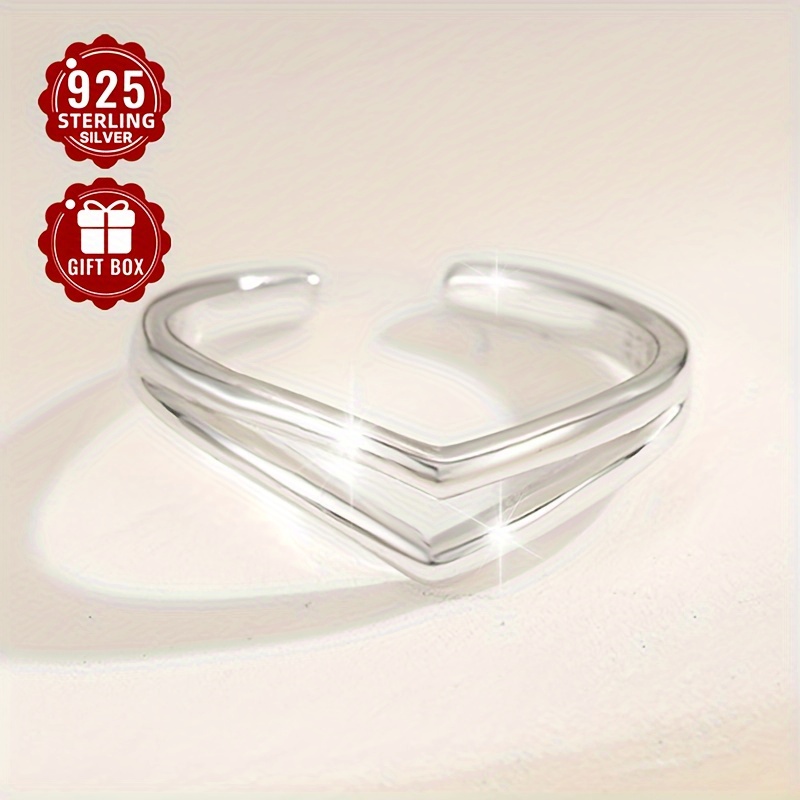 925 Sterling Silver V Shaped Double Layer Women's Toe Ring